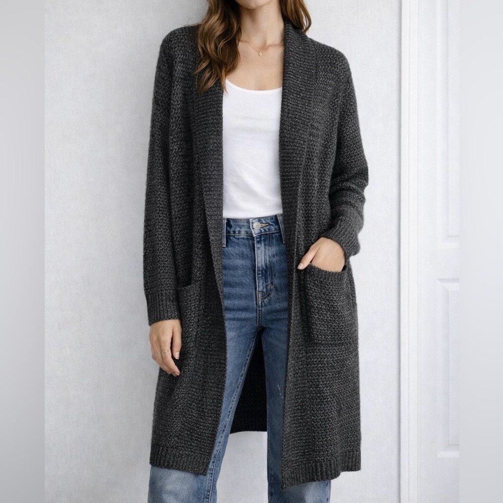 Dynamite Dark Gray Knit Cardigan